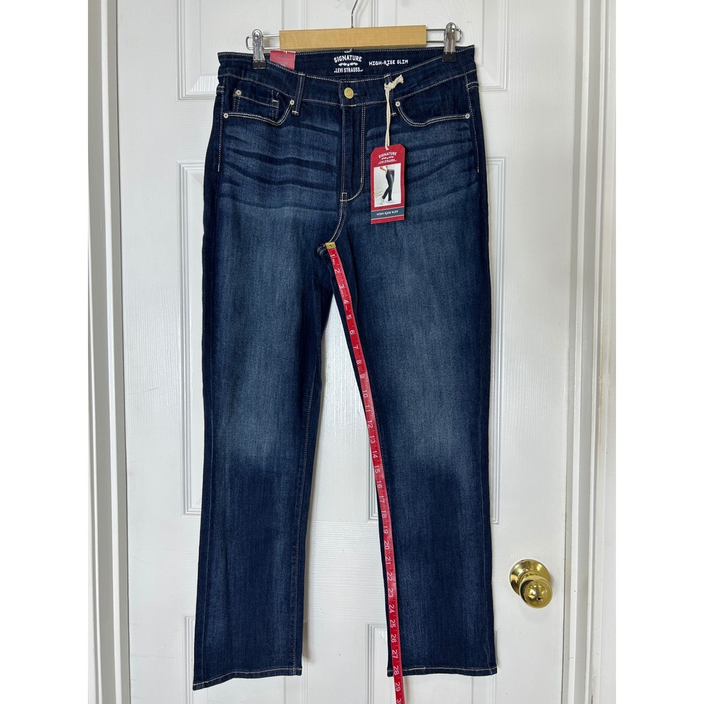 Signature by Levi Strauss & Co Stretch Soft Dark Wash High-Rise Slim jeans 12/31 - Picture 12 of 13